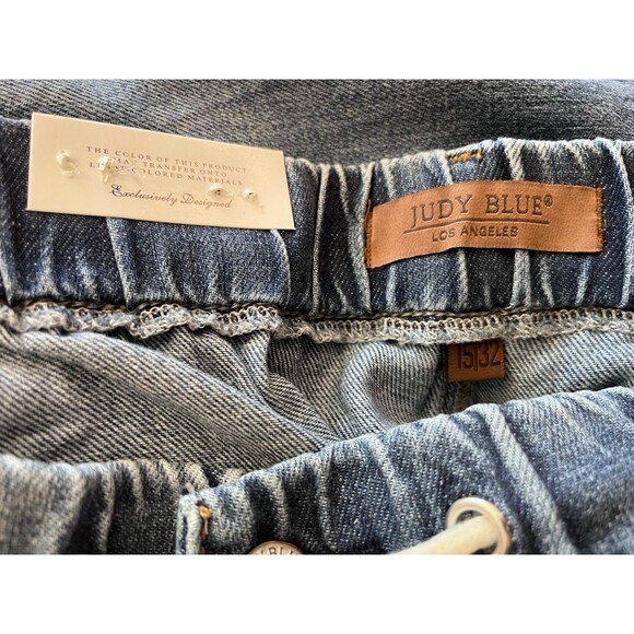 Judy Blue NEW Palazzo Wide Leg Jeans High Rise Elastic Waist JB881016 sz 15/32 - Picture 9 of 14